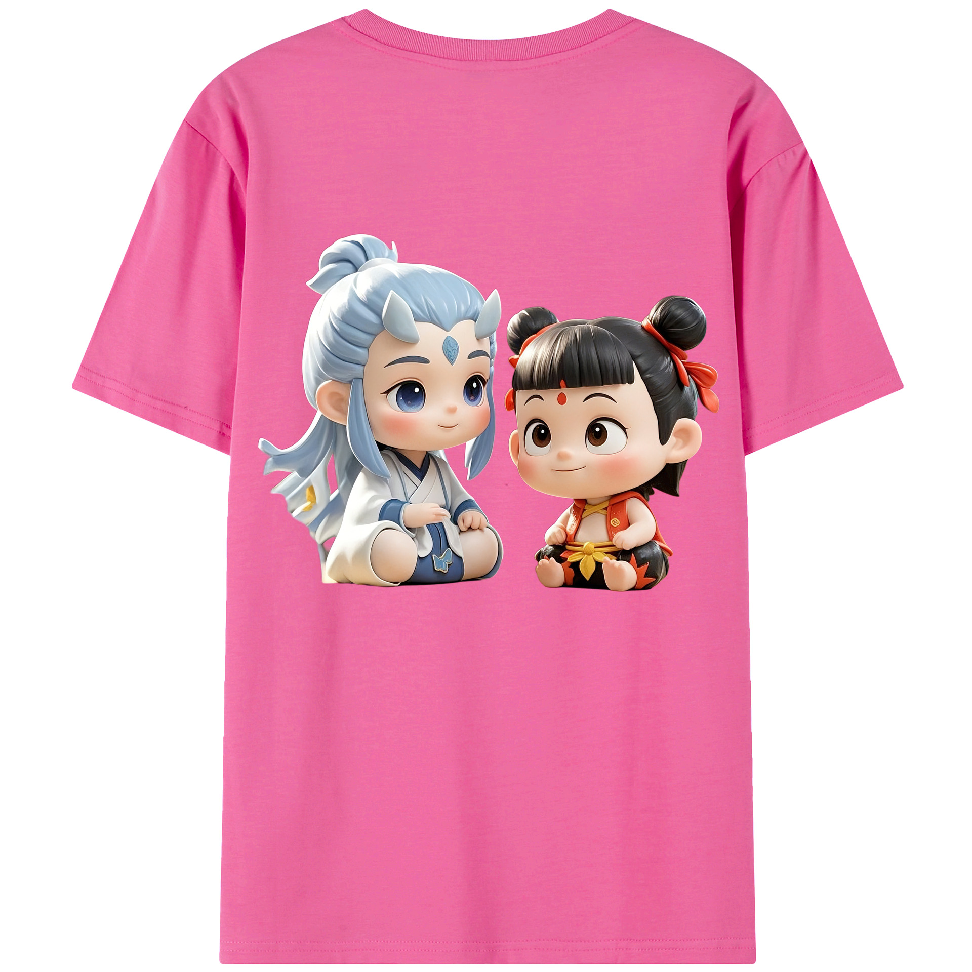（画像用） Ne Zha 2 ナタ 魔童の大暴れ レディース半袖Tシャツ(バックプリント)